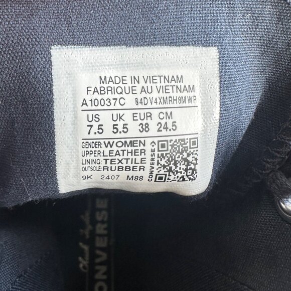 ✨Converse Chuck 70 De Luxe Wedge Platform Leather 7.5 Women Shoes Black A10037C - Picture 9 of 9